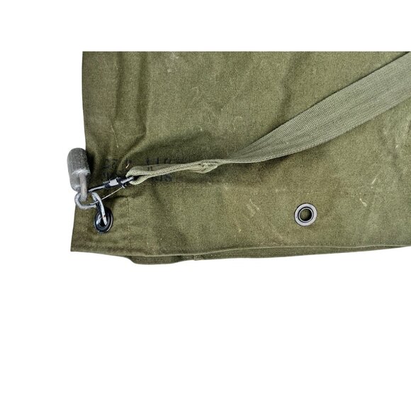 Vintage U.S. Military Green Canvas Duffle Bag With Lock & Shoulder Strap 32j - Picture 3 of 10